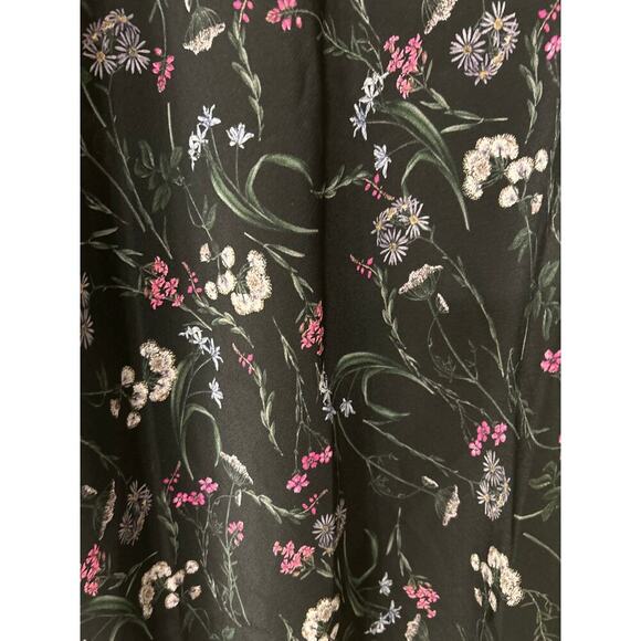 AMOUR VERT NWT Briana Washable Silk Bias Cut Slip Dress Black Floral Size Med - Picture 7 of 16